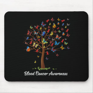 Mousepad Árvore borboleta Linda Fita Vermelha Cancer A