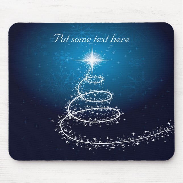 Mousepad Árvore branca de Natal abstrato brilhante (Frente)