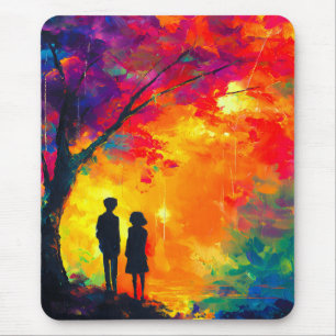 Mousepad Árvore Colorida do Amor