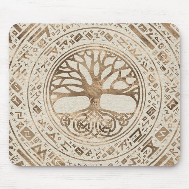 Mousepad Árvore da vida - Padrão Runic de Yggdrasil (Frente)