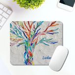 Mousepad Árvore da Vida Personalizada<br><div class="desc">Este mouse pad é decorado com um mosaico da vida nas cores do arco-íris. Facilmente personalizável com seu nome ou monograma. Use a opção Personalizar mais para alterar o tamanho, o estilo ou a cor do texto, se desejar. Porque nós criamos nosso próprio trabalho de arte você não encontrará essa...</div>