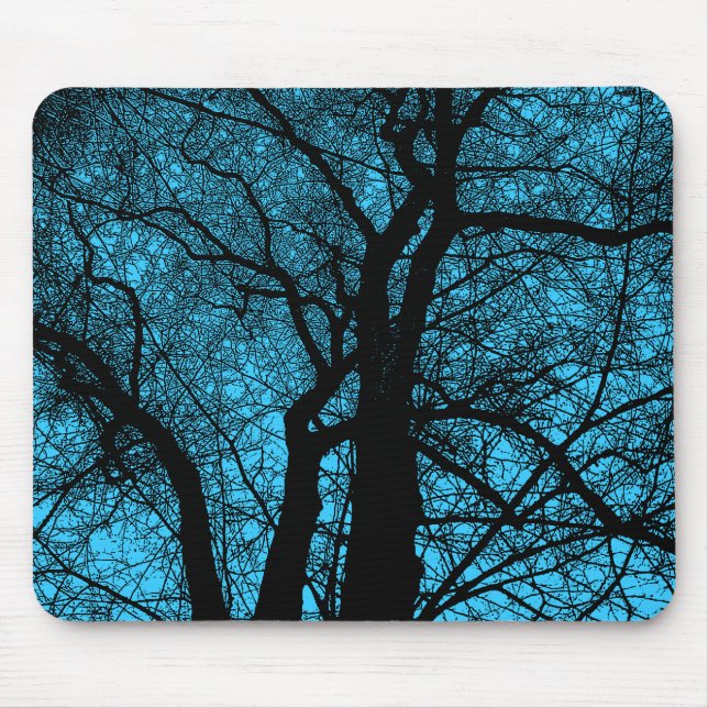 Mousepad Árvore de alto contraste - Azul-céu (Frente)
