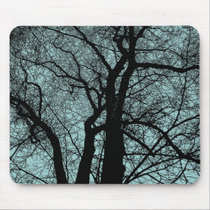 Mousepad Árvore de alto contraste - Verde azul claro