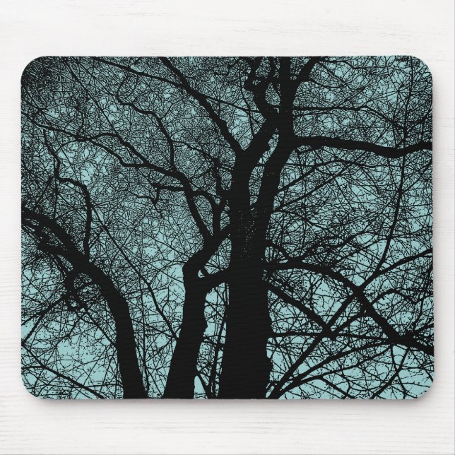 Mousepad Árvore de alto contraste - Verde azul claro (Frente)