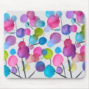 Mousepad Árvore de arte abstrata rosa fofa
