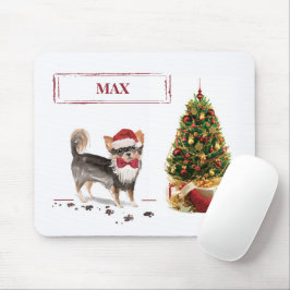 Mousepad Árvore de Cachorro de Natal Engraçado de Chihuahua