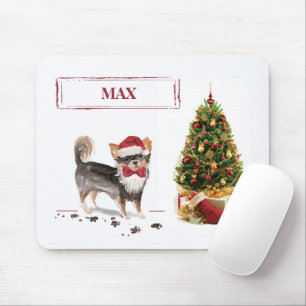 Mousepad Árvore de Cachorro de Natal Engraçado de Chihuahua