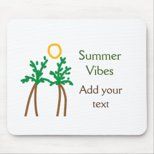 Mousepad Árvore de coco marrom verde vibrações de verão adi
