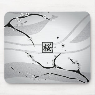 Mousepad Árvore de Flor de Cereja Branca