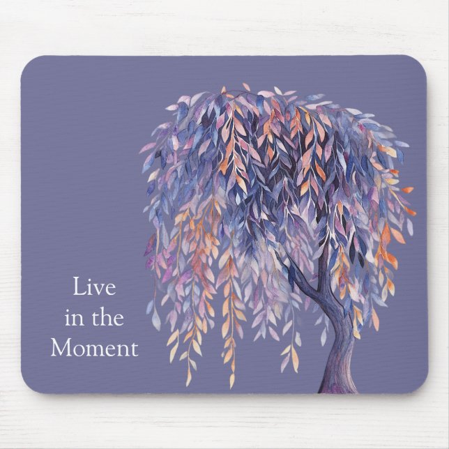 Mousepad Árvore de Folhas Laranja Roxo (Frente)