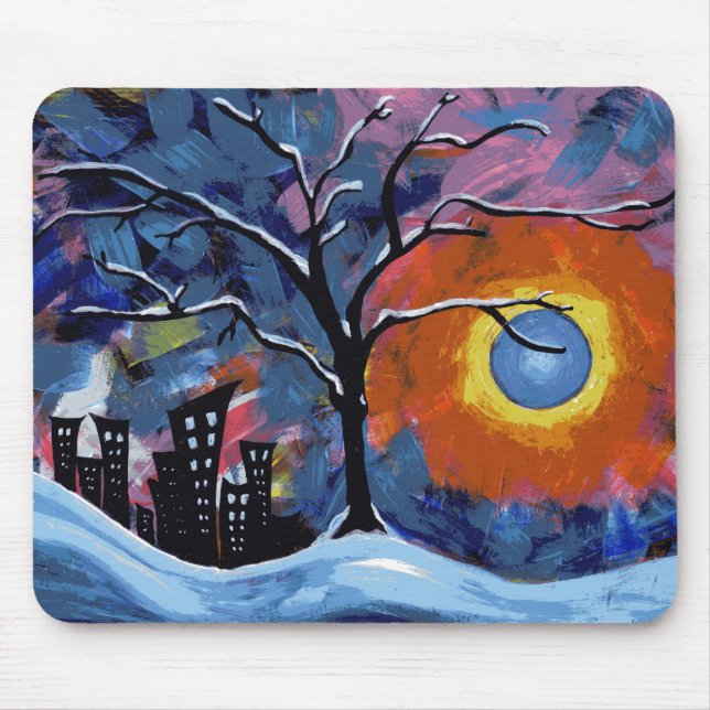 Mousepad Árvore de inverno e Luzes da Cidade - Artéria Orig (Frente)