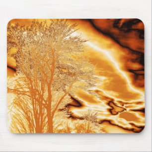 Mousepad Árvore de inverno em Placa de Mouse Dourada Molte