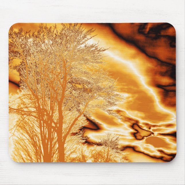 Mousepad Árvore de inverno em Placa de Mouse Dourada Molten (Frente)