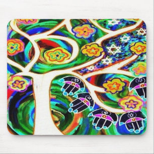 Mousepad Árvore de marfim de Judaica Hamsa de vida Mousepa