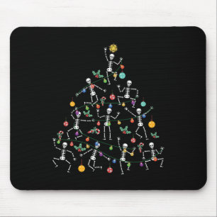 Mousepad Árvore de Natal Alegre Esqueleto Dançante Hallowee