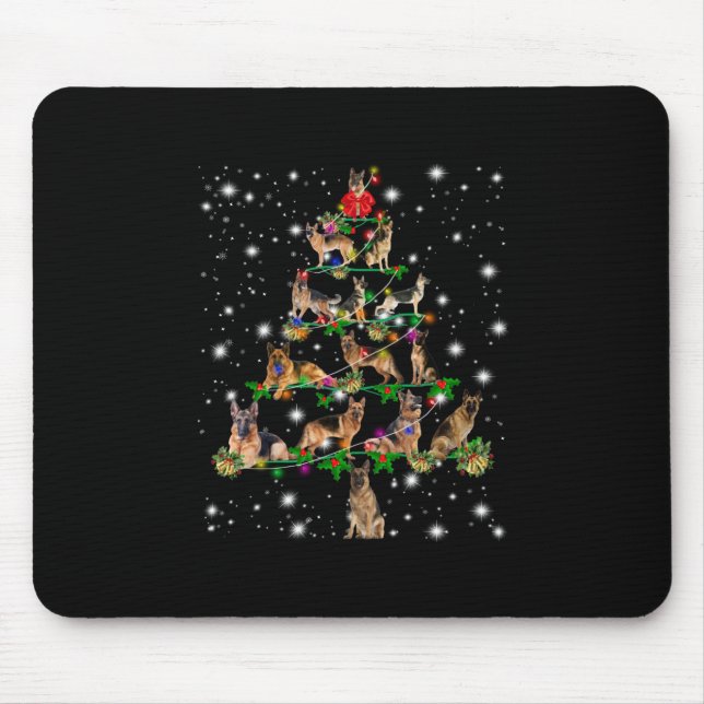 Mousepad Árvore De Natal Alemã Abrangida Pela Lâmpada (Frente)