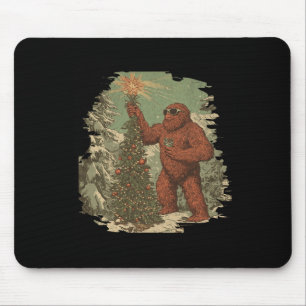 Mousepad Árvore de Natal Bigfoot Luzes Tarot Xmas Sasquatch