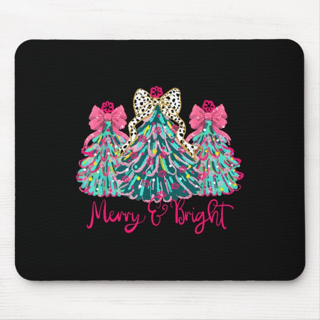 Mousepad Árvore de Natal Coquette Alegre e Brilhante  (Frente)