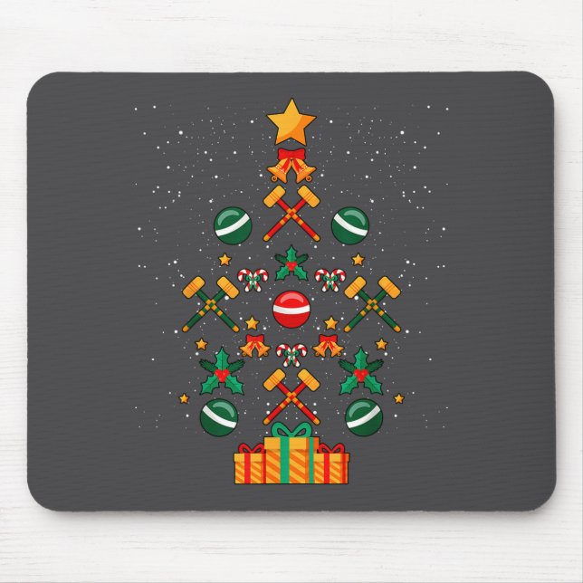 Mousepad Árvore de Natal Croquet Xmas  (Frente)