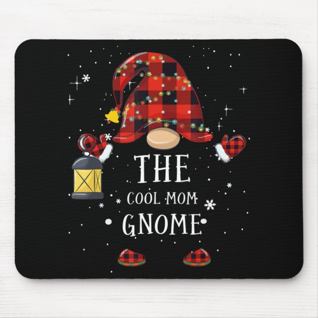 Mousepad Árvore de Natal da Xadrez Buffalo Light Mãe Gnomo (Frente)