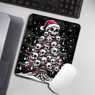 Mousepad Árvore de Natal de Caveira Pijama Esqueleto Chapéu