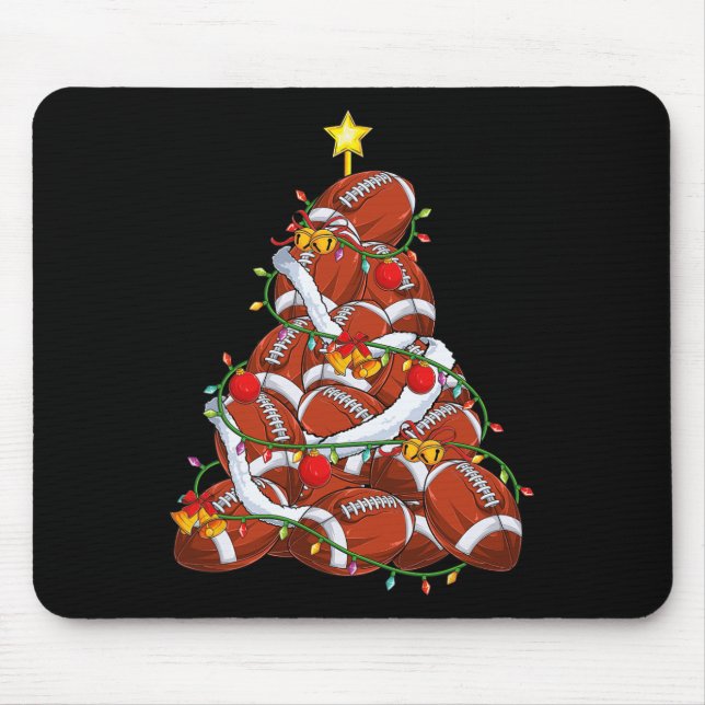 Mousepad Árvore de Natal de Futebol Americano Xmas Play (Frente)