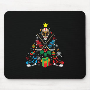 Mousepad Árvore de Natal de Hóquei em Gelo Merry Xmas