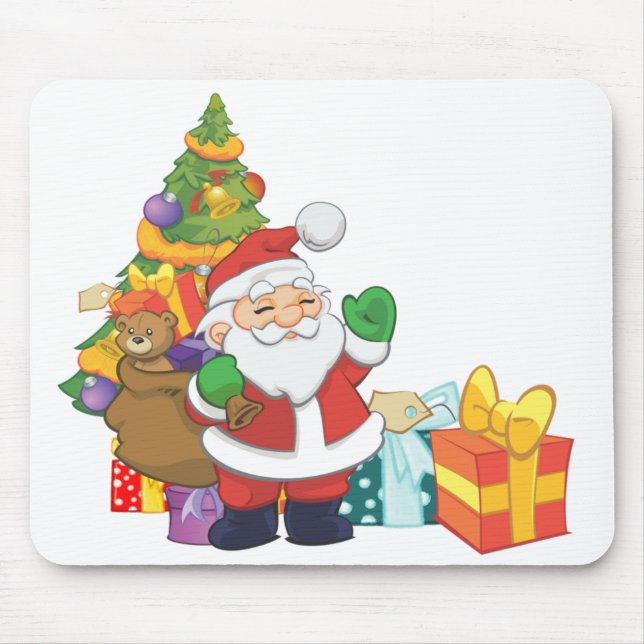 Mousepad Árvore de Natal de Papai Noel (Frente)