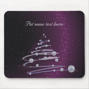 Mousepad Árvore de Natal de prata abstrata na