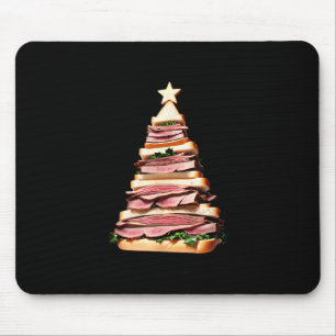 Mousepad Árvore de Natal de Sanduíche de Carne de Bovino