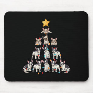 Mousepad Árvore de Natal do Buldogue Frenchie Dog Xmas Pjs