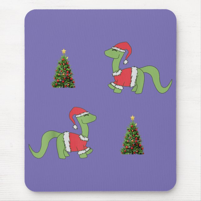 Mousepad Árvore de Natal do Dinossauro (Frente)