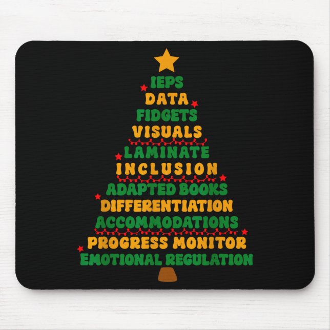 Mousepad Árvore de Natal do Professor de Ieps Educação Espe (Frente)