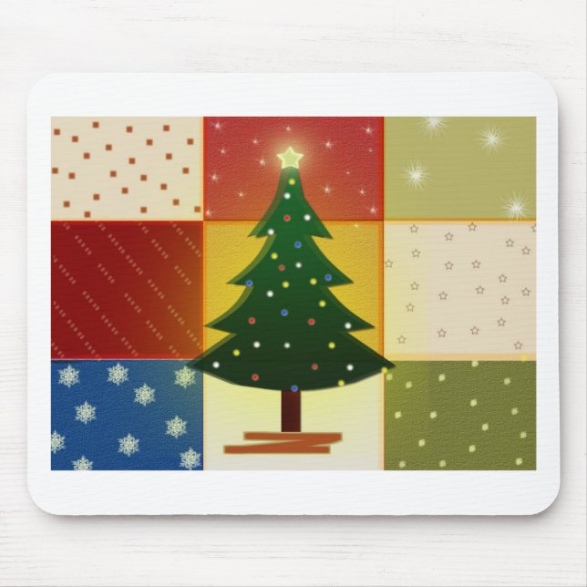 Mousepad Árvore de Natal dos retalhos (Frente)