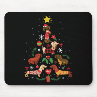 Mousepad Árvore de Natal Engraçado Dachshund