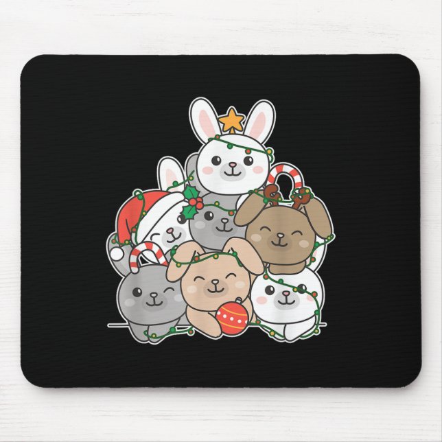 Mousepad Árvore de Natal Engraçado Natal Animal (Frente)
