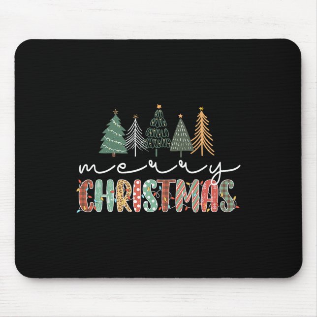 Mousepad Árvore de Natal Feliz Natal Para Mulheres Meninas (Frente)