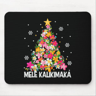 Mousepad Árvore de Natal Floral Havaiana Mele Kalikimaka Tr