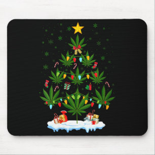 Mousepad Árvore de Natal Folha Feminina Maconha Fumante Nat