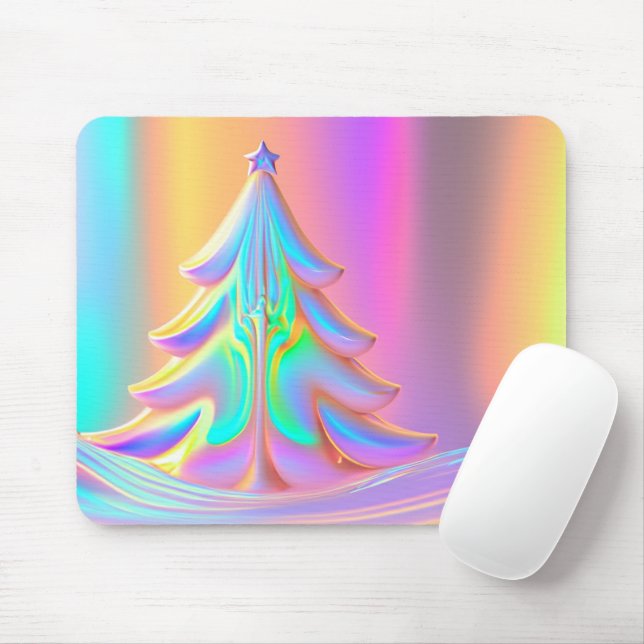 Mousepad Árvore de Natal Iridescente (Com mouse)