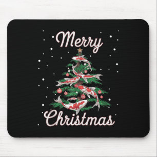 Mousepad Árvore de Natal Koi Fish Xmas Tree Koi Carp