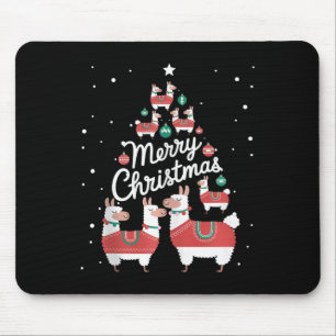 Mousepad Árvore de Natal Lama Xmas Tree Llamas