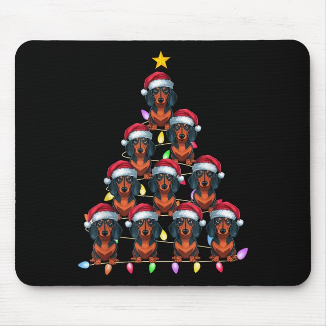 Mousepad Árvore de Natal Luzes Homens Mulheres Papais noeis (Frente)