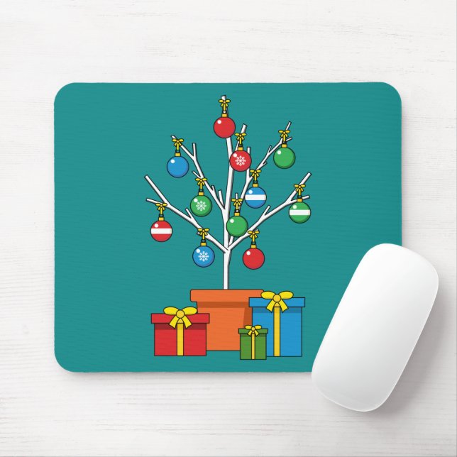 Mousepad Árvore de Natal Mínima com Presentes (Com mouse)