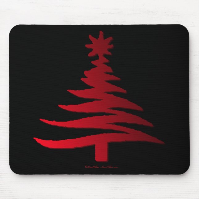 Mousepad Árvore de Natal Moderna Estêncil Impressão Vermelh (Frente)