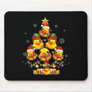 Mousepad Árvore de Natal Pato de Borracha Xmas Luz Cercada