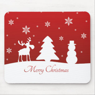Mousepad Árvore de Natal Reindeer Snowman