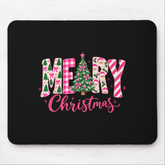Mousepad Árvore de Natal rosa fofa e feminina para crianças