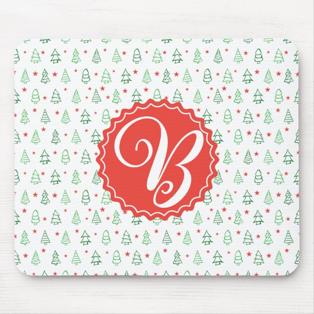 Mousepad Árvore de Natal Vermelha e Verde (Frente)