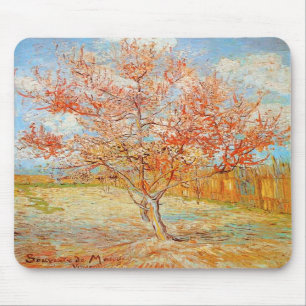 Mousepad Árvore de pêssego cor-de-rosa de Van Gogh no
